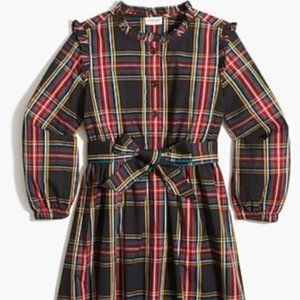 J. Crew Factory girls' holiday tartan button-up dress / Size 4